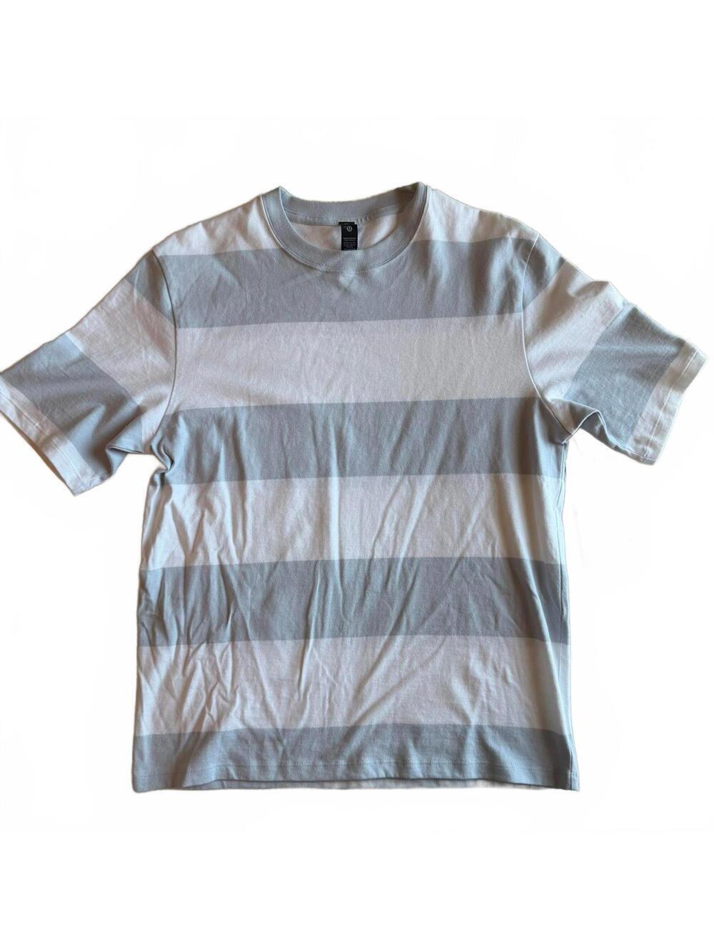 Lululemon Heavyweight Cotton Jersey T-Shirt Stripe Starch Blue/White Size S NWT - Picture 3 of 7